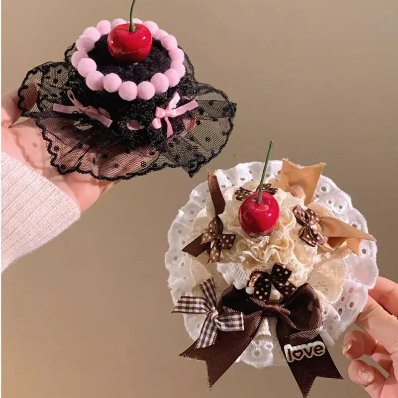 Cherry Cake Hair Clip Delight