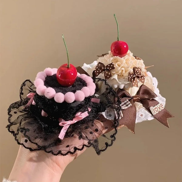 Cherry Cake Hair Clip Delight